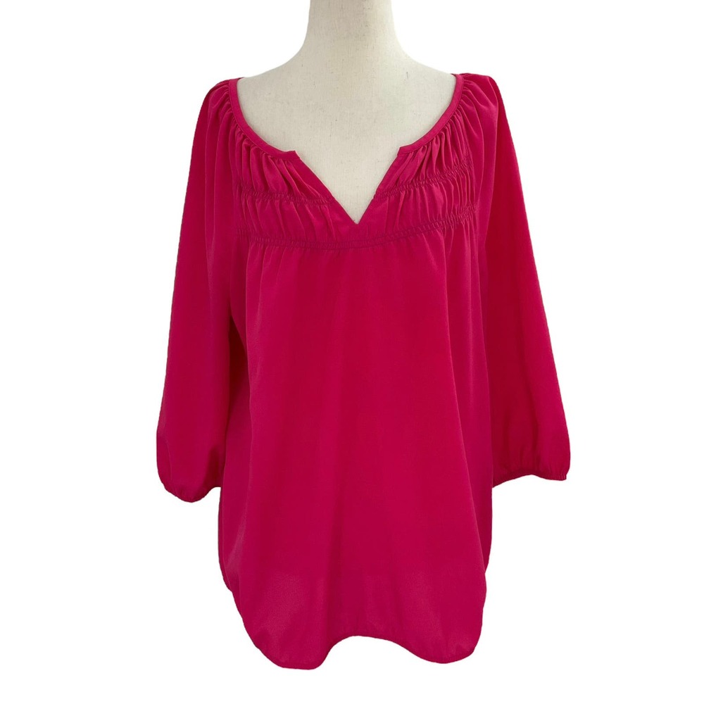 Loft Pink 3/4 Sleeve Women's Top/Blouse‎ Size Large | 48-37